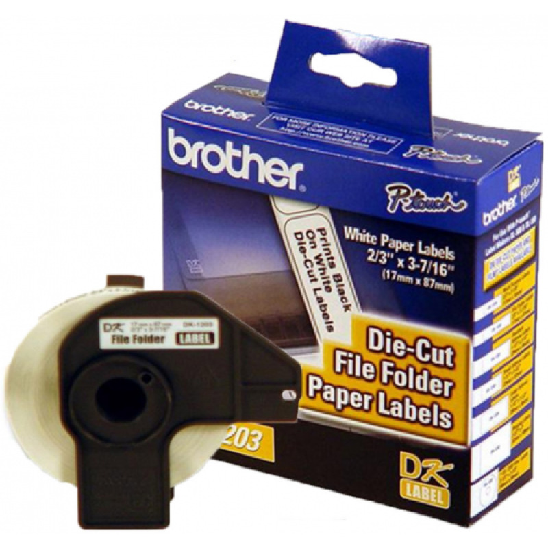 ETIQUETAS PRECORTADAS BLANCAS BROTHER DK1203 CON 300 ETIQUETAS DE 17 X 87.1 MM COMPATIBLE CON QL image 2