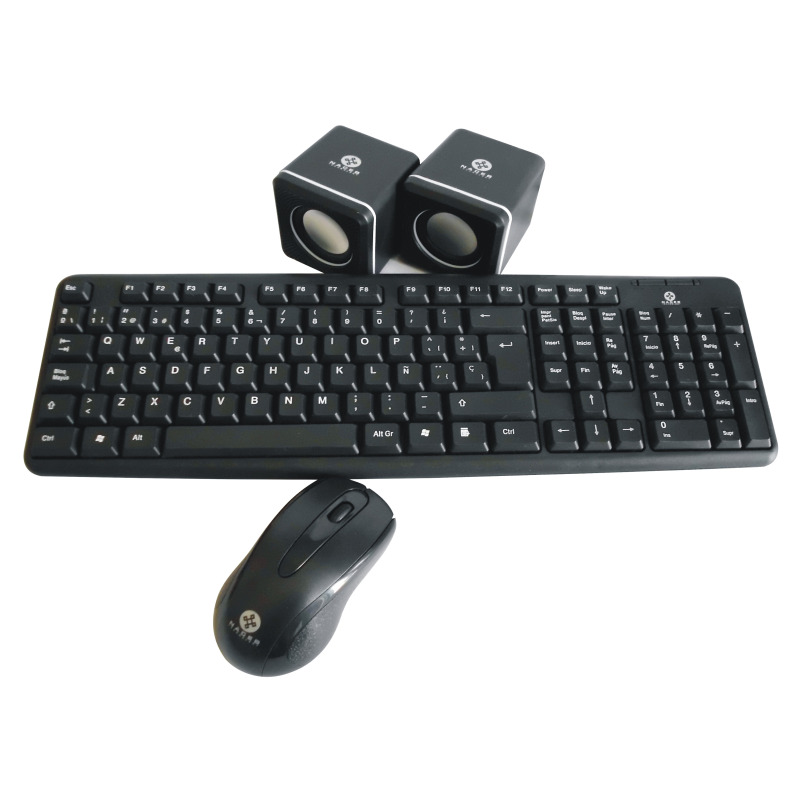 KIT NACEB TECLADO+MOUSE+BOCINAS NEGROS image 2