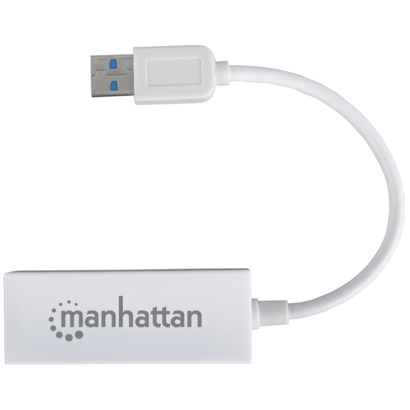 MANHATTAN 506847 Adaptador de Súper Velocidad USB 3.0 a RJ-45 GB Ethernet 10/100/1000 Mbps Gigabit Ethernet, Súper Velocidad USB 3.0