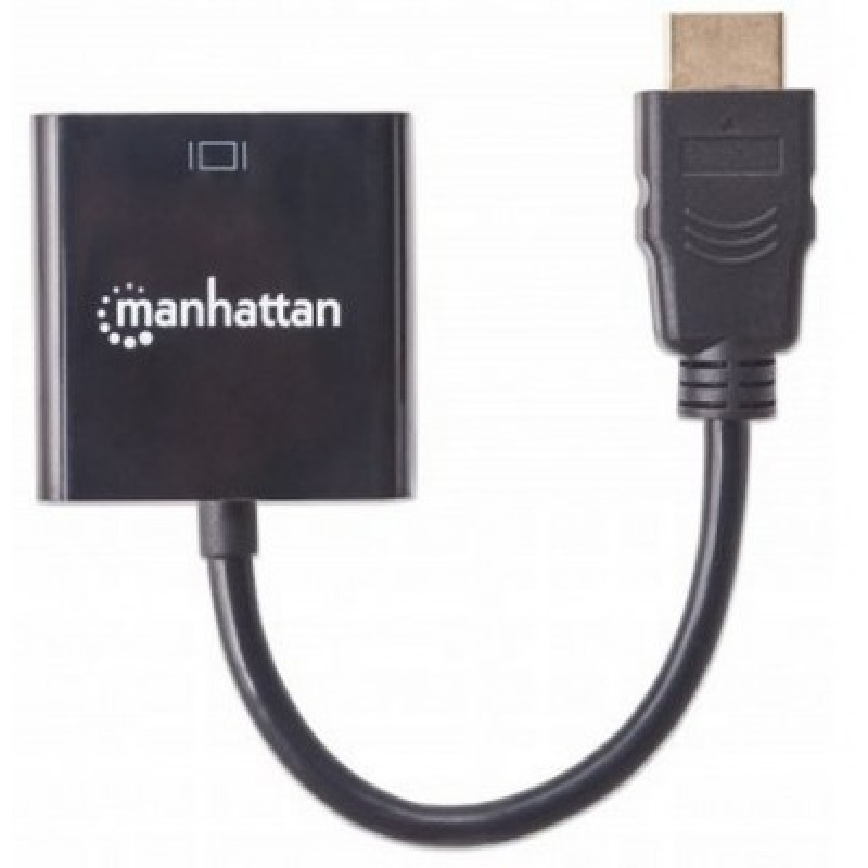 MANHATTAN 151467 - Convertidor HDMI a VGA/ Puerto HDMI Macho a VGA hembra/  Imágenes en Alta Definición en Monitor VGA/ 