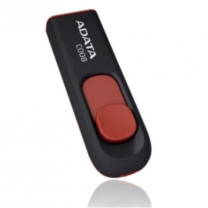 MEMORIA ADATA 64GB USB 2.0 C008 RETRACTIL NEGRO-ROJO ( AC008-64G-RKD) image 2