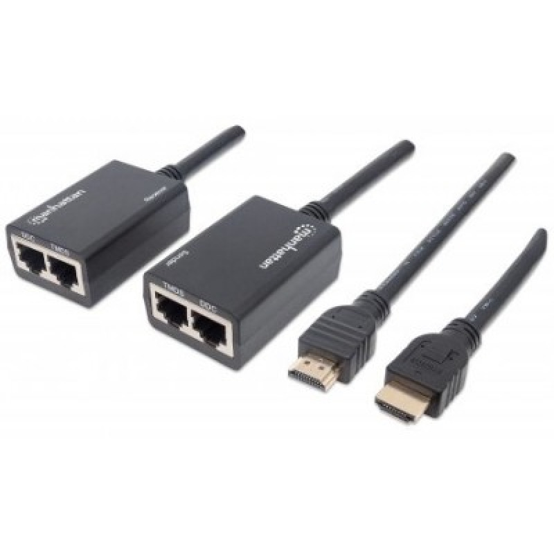 MANHATTAN 207386 - Extensor de HDMI por Cat5e/Cat6 / Extiende tu señal de 1080p hasta a 30m / cables HDMI integrados / 55 x 36 x 22 cm (Sobre Pedido) image 2