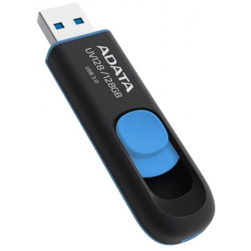 MEMORIA ADATA 128GB USB 3.2 UV128 RETRACTIL NEGRO-AZUL (AUV128-128G-RBE) image 2