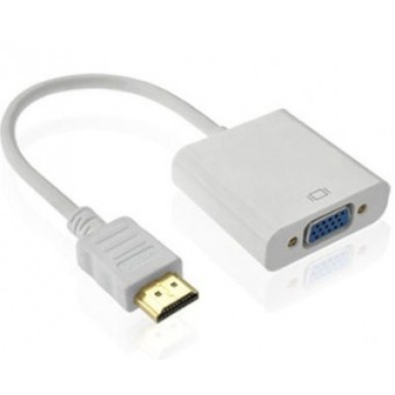 CONVERTIDOR BROBOTIX HDMI MACHO A VGA HEMBRA, BLANCO