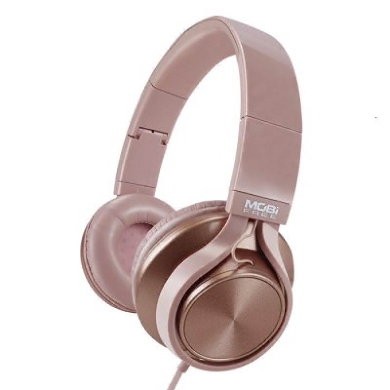AUDIFONOS ROSA CLARO METAL ON-EAR CON MICROFONO