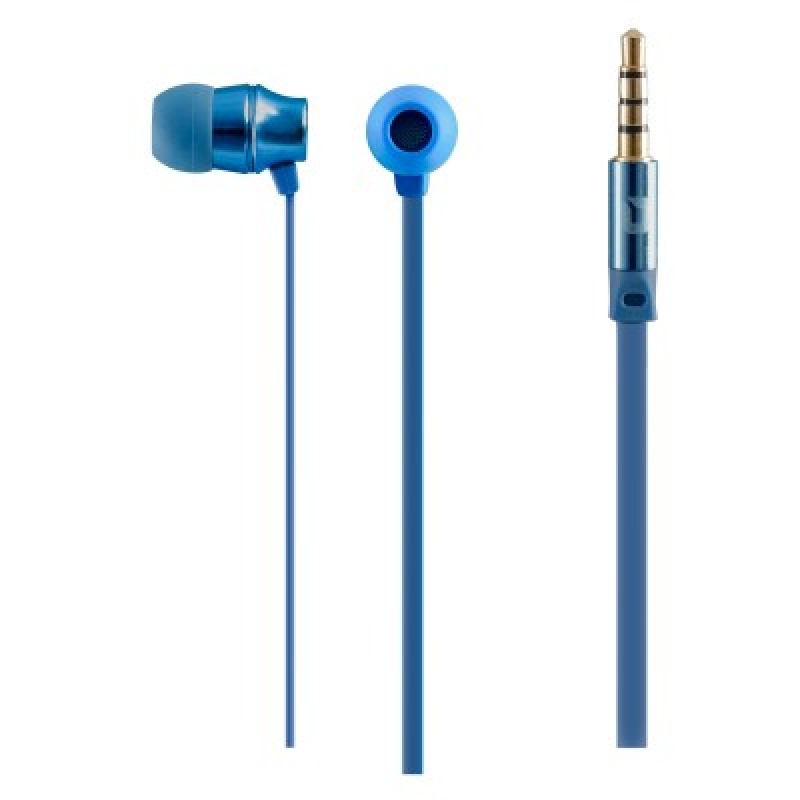 AUDIFONOS MOBIFREE/ ACTECK IN-EAR CON MICRÓFONO COLECCION METÁLICOS COLOR AZUL MB-02018