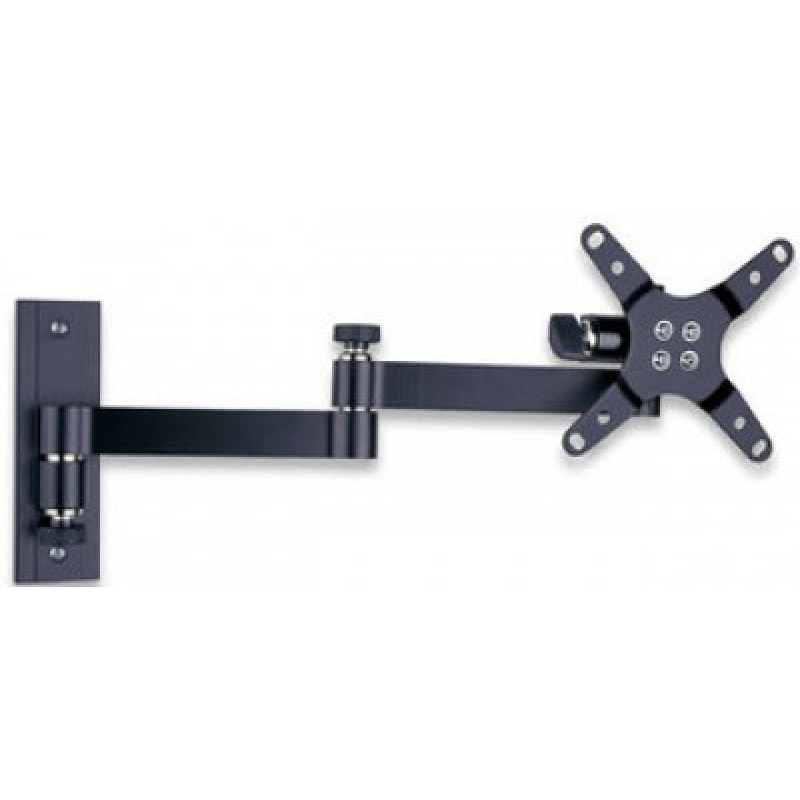 MANHATTAN 423670 - Soporte de Pared para Pantallas de 13 a 27"/ 15 Kg de Carga/ Brazo Articulado/ Distancia a la Pared de Hasta 40.8 cm/ Ajuste Horizontal y Vertical/ VESA 75/ 100/