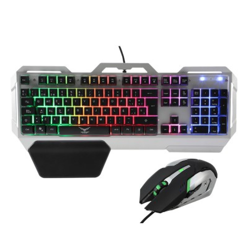 KIT 2 EN 1 NACEB (NA-0911) CYBORG,TECLADO,MOUSE,3200 DPI,RETROILUMINADO,METALICO