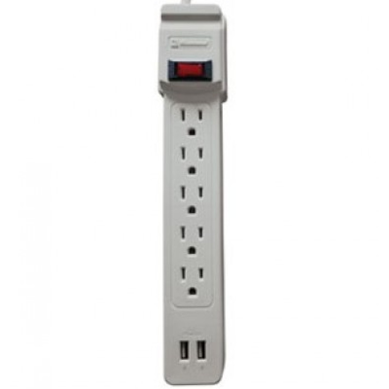 SUPRESOR DE PICOS KOBLENZ SS-550 USB 550 JOULES  5 NEMA 5-15R con 2 PTOS USB CARGA 2.1A SWITCH RESET 10 Amp image 2