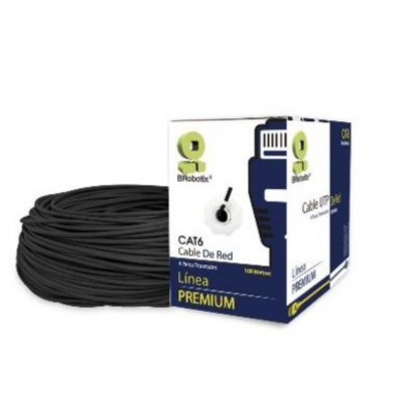BOBINA BROBOTIX CAT6  CCA UTP EXTERIOR 100MTS NEGRO image 2