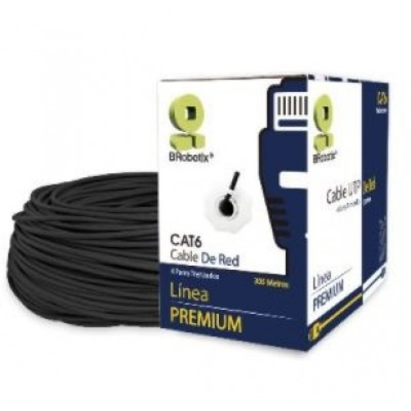 BOBINA BROBOTIX CAT6  CCA UTP EXTERIOR 305MTS NEGRO image 2