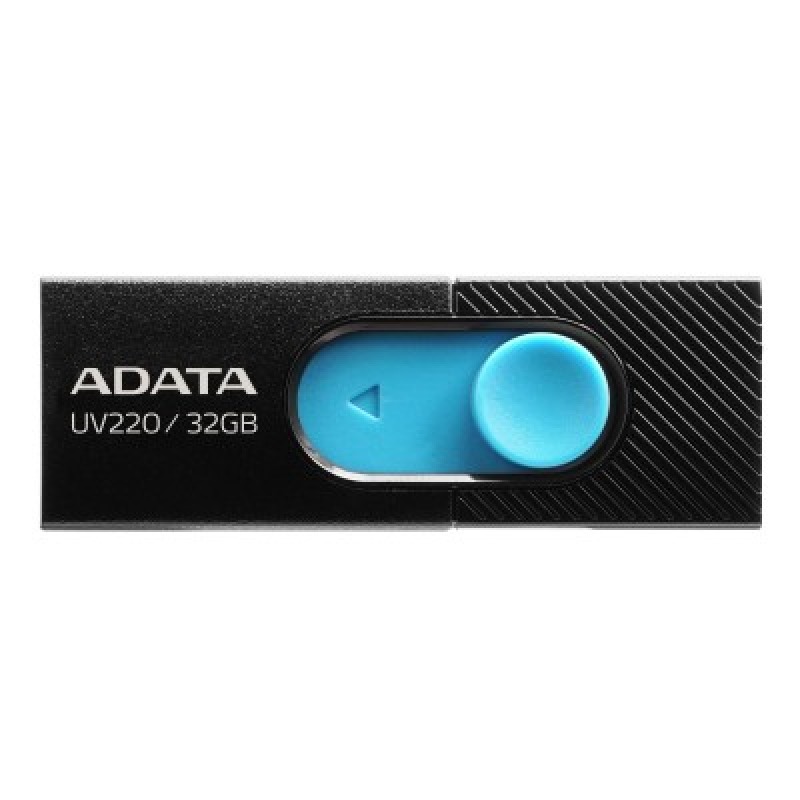 MEMORIA ADATA 32GB USB 2.0 UV220 RETRACTIL NEGRO-AZUL (AUV220-32G-RBKBL)