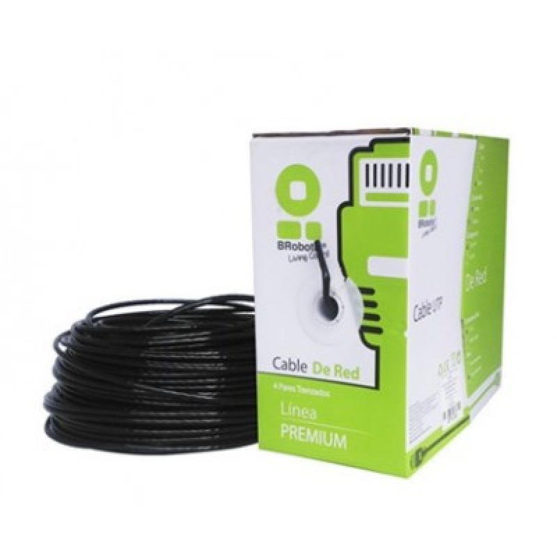 BOBINA BROBOTIX CAT5E UTP CCA EXTERIORES 100MTS NEGRO  CON GEL image 2