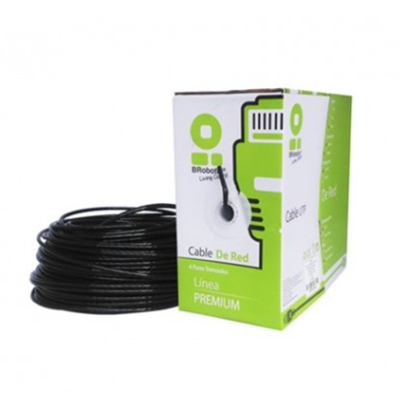 BOBINA BROBOTIX CAT5E UTP CCA EXTERIORES 305MTS NEGRO  CON GEL image 2