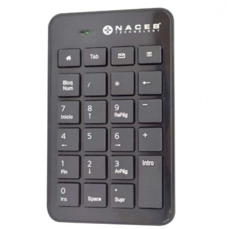 TECLADO NUMERICO NACEB ALAMBRICO NEGRO CABLE 1.35M USB image 2