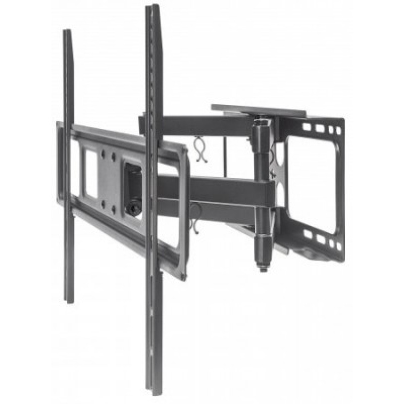 MANHATTAN 461351 Soporte Universal de Pared para TV, con Movimiento Completo, Básico / Soporta una TV de pantalla plana o curva de 37 a 70" de hasta 40 kg (88 lbs.); Opciones de ajuste de inclinación, giro y nivel; Negro