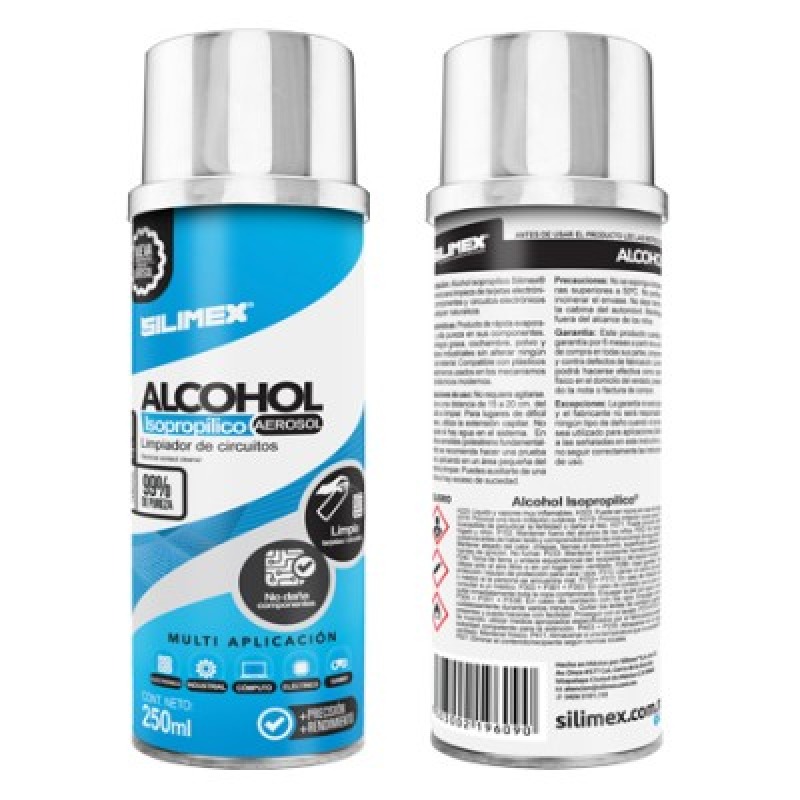 Silimex Alcohol Isopropílico Computadora portátil, PC Espray para limpieza de equipos 250 ml image 2