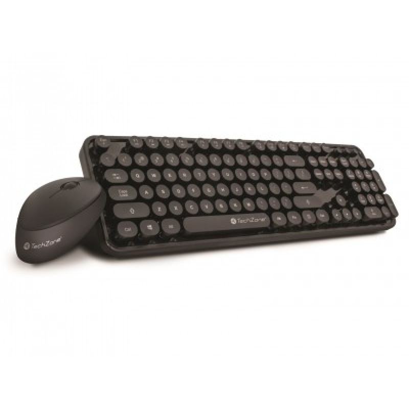TECLADO/MOUSE TECHZONE TZ19COMB01-INA NANO USB INALAMBRICO DISEÑO RETRO  image 2