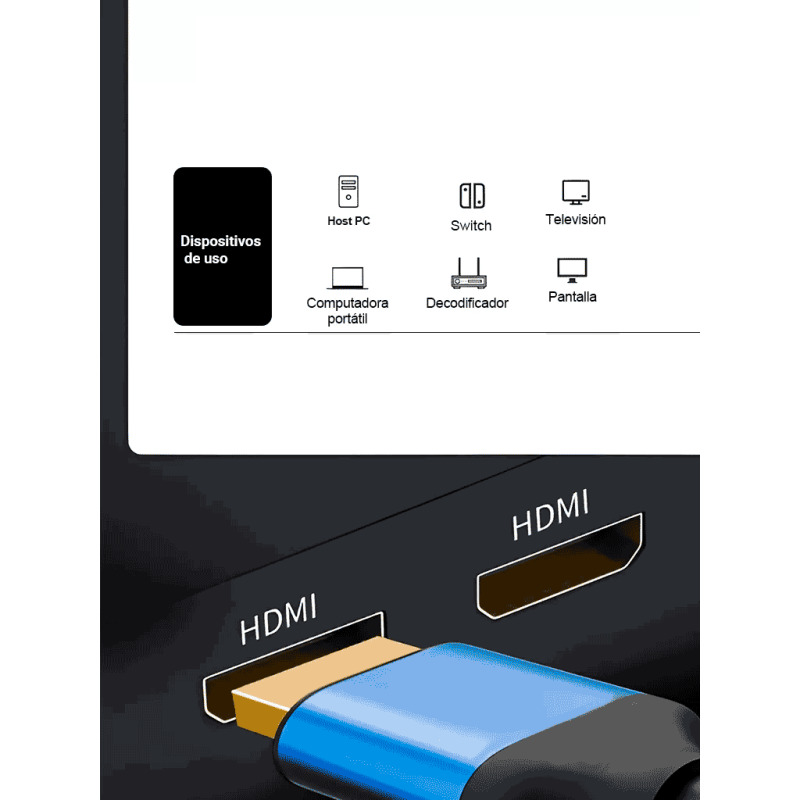 SAXXON SX015HDC - Cable HDMI de 1.5 metros de alta velocidad / Versión 2.0 / Resolución 4K / Canal de retorno de audio (ARC) / Video 3D / Blindado para reducir interferencias / Chapado en oro / Alta resistencia y durabilidad. image 3