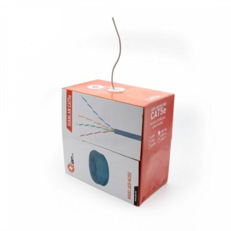 BOBINA DE CABLE QIAN (QHR-CAT5E) CABLE UTP CAT5E, 305 MTS GRIS