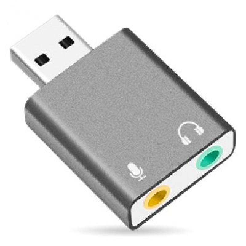 CONVERTIDOR BROBOTIX USB A AUDIO 7.1 GRIS METALICO image 2