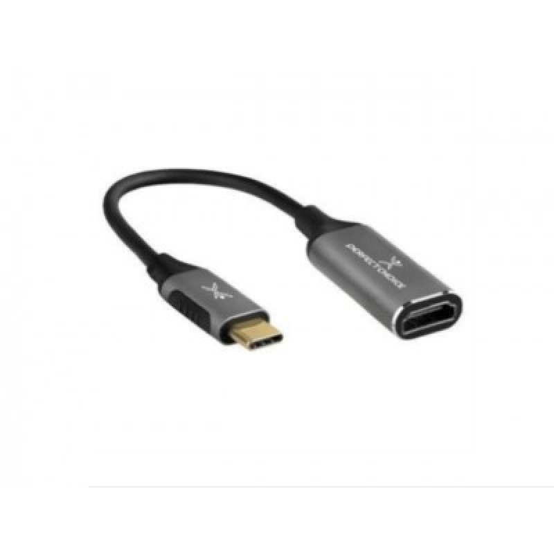 ADAPTADOR CONECTOR USB TIPO C CABLE 14.5 CENTIMETROS HDMI 4K 60 HZ FULL HD PERFECT CHOICE - GRIS image 2
