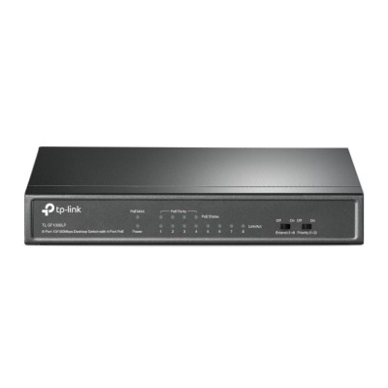 Switch PoE No Administrable de Escritorio / 8 puertos 10/100 Mbps / 4 puertos PoE af / Presupuesto 41 W / Modo extensor PoE hasta 250 metros / Calidad video prioritaria image 5