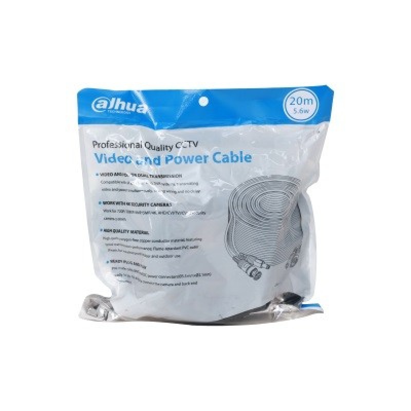 DAHUA DH-PFM942I-20-5 - Cable de 20 Metros Armado para Video y Energía/ Para Camaras Hasta 4k/ con Conectores BNC y de Energía/ Uso Exterior e Interior/ Cobre de Alta Pureza/ Soporta: AHD/CVI/TVI/CVBS/ image 2