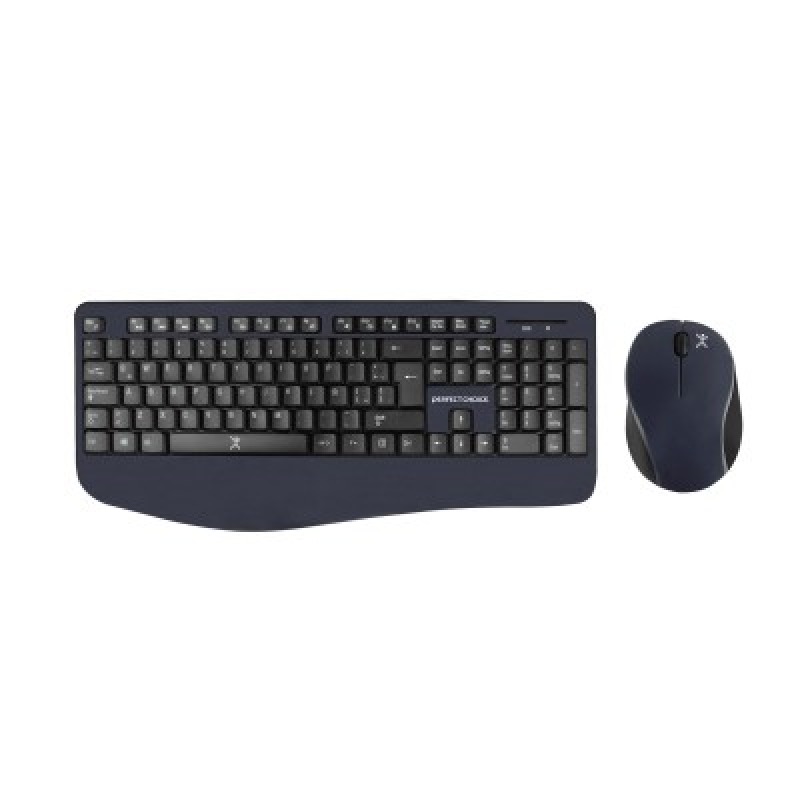 KIT TECLADO Y MOUSE INALAMBRICO CONECTOR USB ERGONOMICO SUPERFICIES CUERVAS PERFECT CHOICE - NEGRO image 2