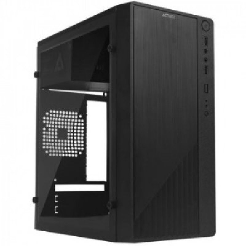 GABINETE ACTECK KIOTO GC220 / MICRO ATX SLIM / MICRO ATX, MINI ITX / FUENTE 500W / PANEL ACRILICO, METAL / NEGRO / AC-933063