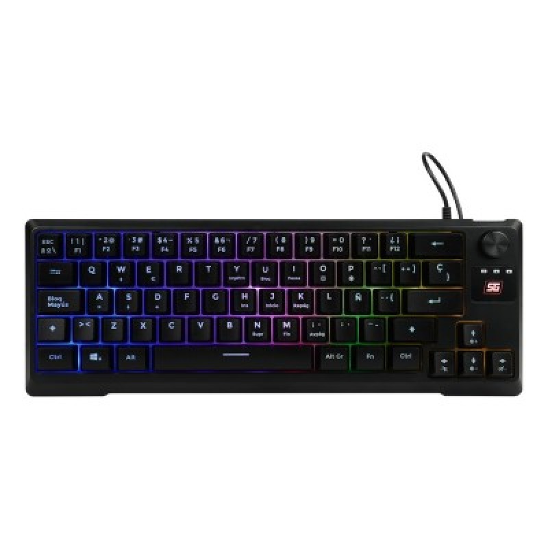 TECLADO VORAGO START THE GAME KB-506 TKL FACTOR 65%, RGB, RUEDA MULTIMEDIA, ALÁMBRICO , ANTI GHOSTING, USB NEGRO