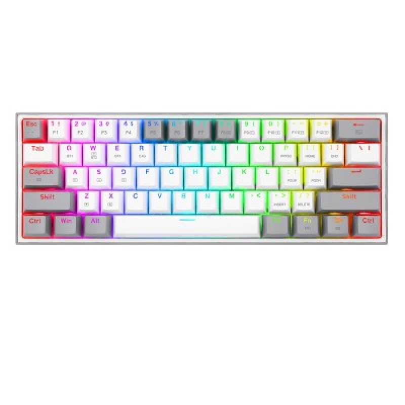 REDRAGON K616-RGB WG FIZZ PRO WHITE/GREY, Teclado mecanico 60%, multi-conexión