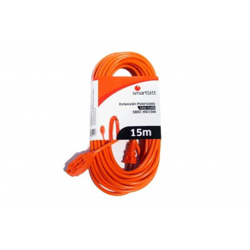 Smartbitt SBEC-HD15M extensión de corriente 15 m 3 salidas AC Interior Naranja