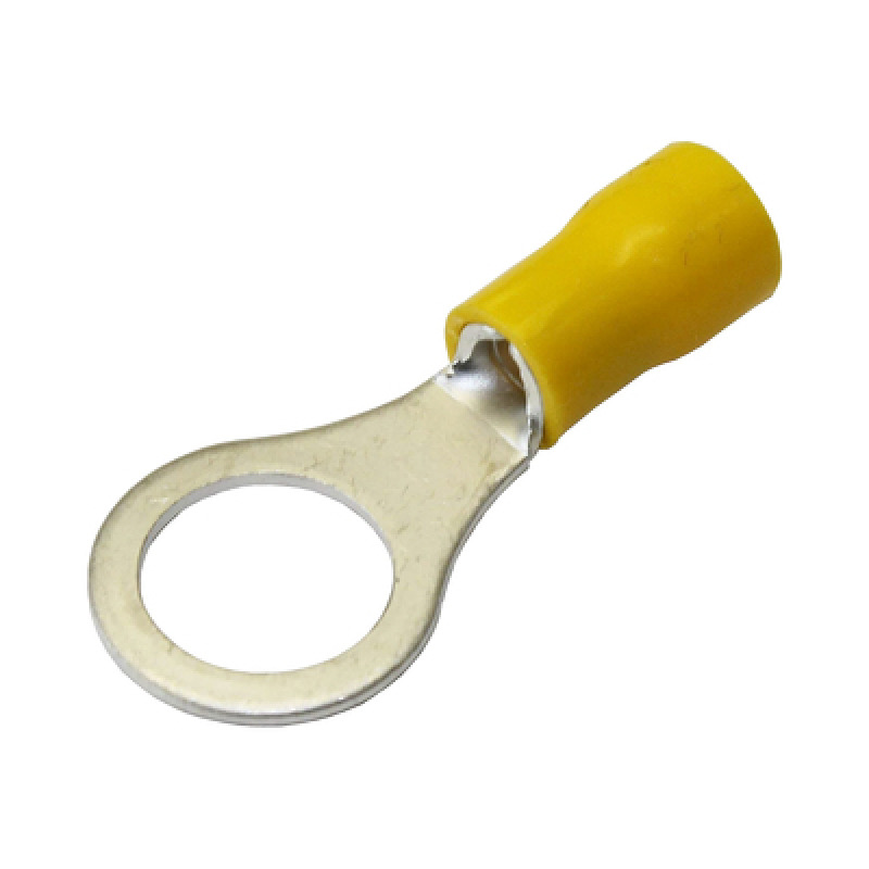 Terminal tipo ojo / 1 /  4 / 12  10 AWG / Amarillo / Paquete de 25 piezas