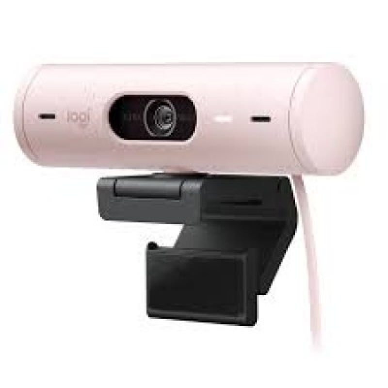 WEBCAM LOGITECH BRIO 500 ROSA FHD 1080 A 30 FPS AUTO ENFOQUE, MICRÓFONO IA USB-C WIN/MAC OS