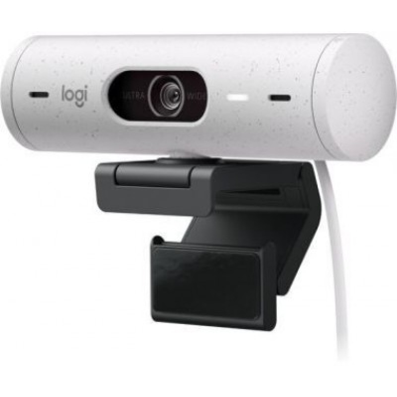 WEBCAM LOGITECH BRIO 500 BLANCO FHD 1080 A 30 FPS AUTO ENFOQUE, MICRÓFONO IA USB-C WIN/MAC OS