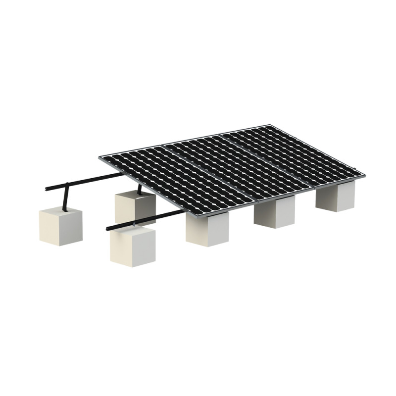 Montaje para Panel Solar Riel 8 de 5400mm para Módulos con Espesor de 3035mm Velocidad de Viento Máx 136km/h 20 a 45 Con Anodizado Negro