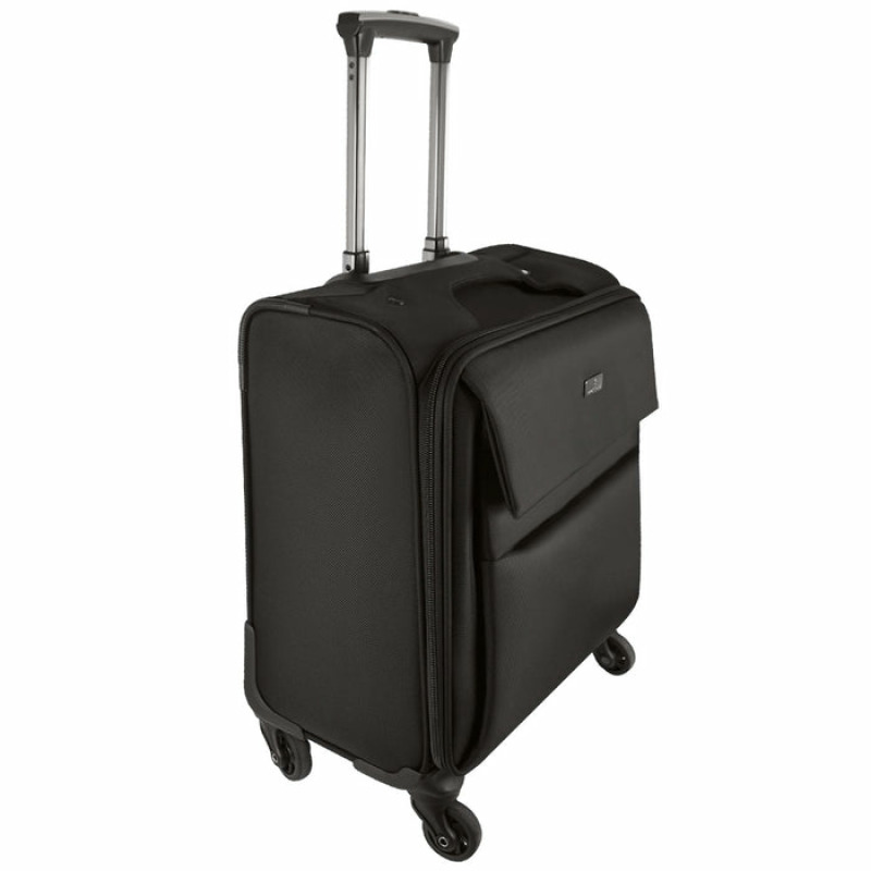 MALETA DE VIAJE ROTACION 360 GRADOS EN RUEDAS CON TROLLEY Y COMPARTIMIENTO PARA LAPTOP 15.6 PULGADAS PERFECT CHOICE PRIT - NEGRO