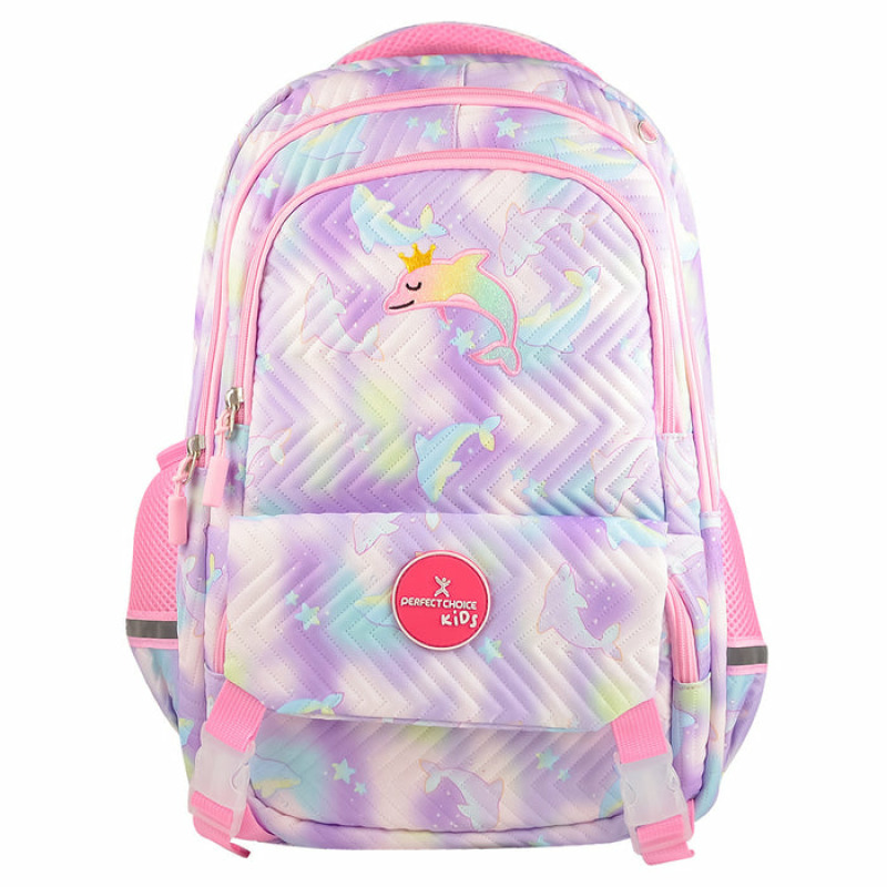 MOCHILA ESCOLAR PERFECT CHOICE PARA NIÑAS ASTRO - DELFIN