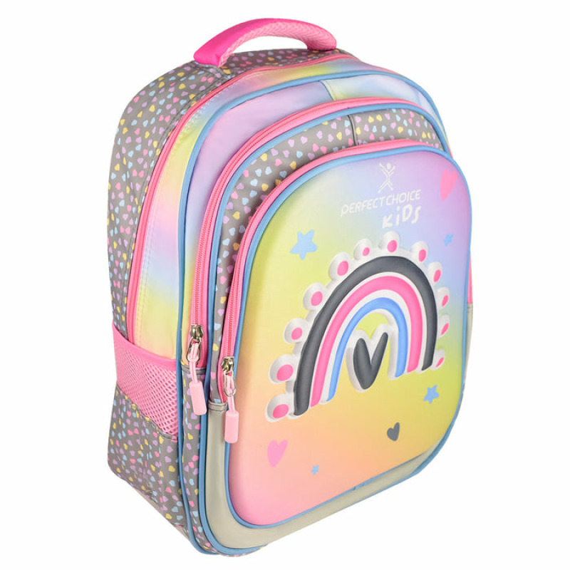 MOCHILA ESCOLAR PERFECT CHOICE MULTIPLES COMPARTIMENTOS EXPLORER - ARCOIRIS image 3
