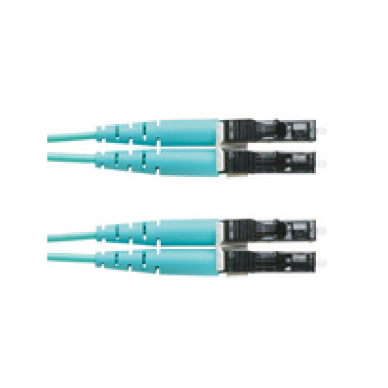Jumper de Fibra Optica Multimodo 50/125 OM3 LCLC Duplex LSZH Cero Halógenos Color Aqua 3 Metros