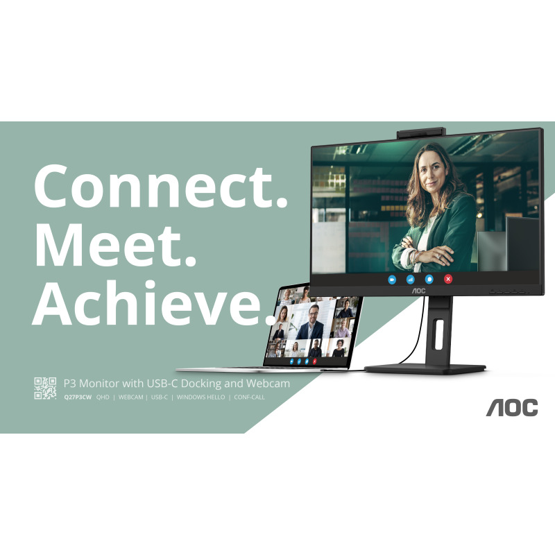 MONITOR LED AOC Q27P3CW / COLOR NEGRO / PANEL IPS DE 27 / HDMI / DP / VGA / ASPECTO 16:9 / TIEMPO DE RESPUESTA 4MS / 2560X1440 / 75HZ / VESA 100X100 MM / CONTRASTE 20,000,0001 / BRILLO 350 CD/M2 image 18