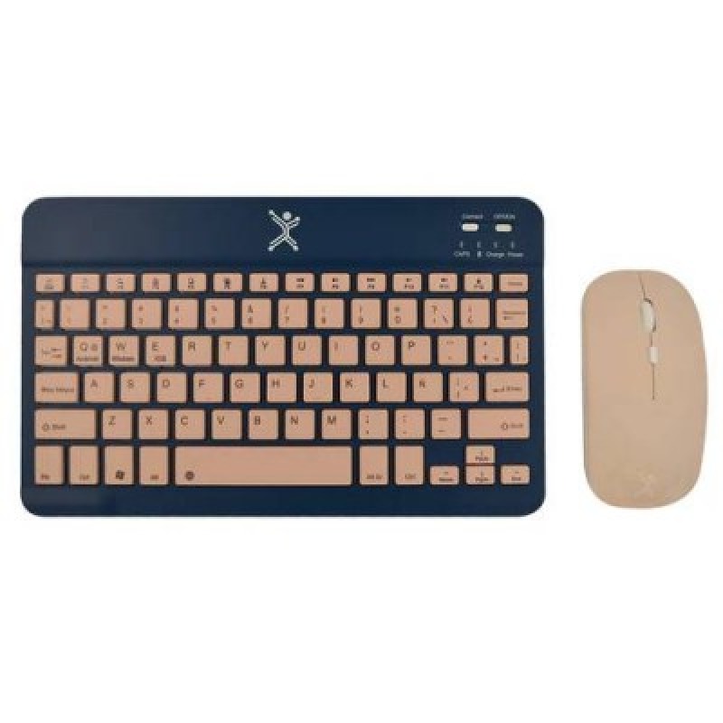 KIT TECLADO Y MOUSE INALAMBRICO BLUETOOTH RECARGABLE ERGONOMICO COMPACTO PERFECT CHOICE GENOVA - AZUL image 2