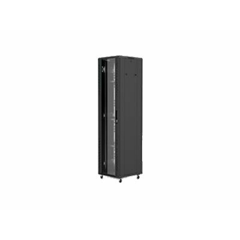 SAXXON SXR37U6637S - Gabinete Auto-ensamblado color Negro / 37UR / 1 Ventilador / Puerta de malla de vidrio templado / Ancho 600 mm x profundidad 600 mm x alto 1800 mm /