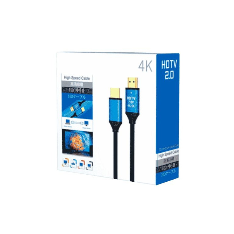 SAXXON SX015HDC - Cable HDMI de 1.5 metros de alta velocidad / Versión 2.0 / Resolución 4K / Canal de retorno de audio (ARC) / Video 3D / Blindado para reducir interferencias / Chapado en oro / Alta resistencia y durabilidad.