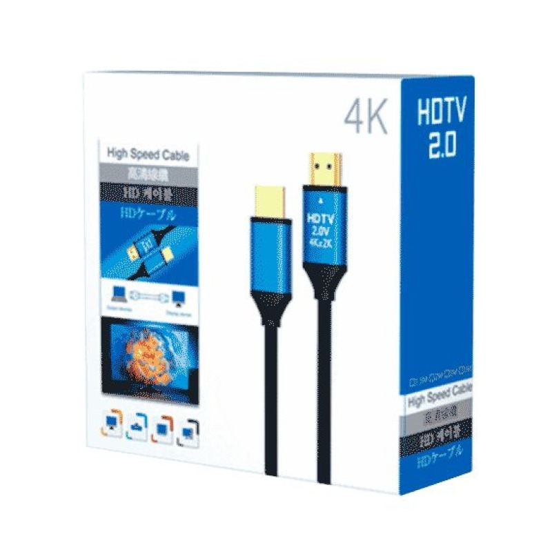 SAXXON SX050HDC - Cable HDMI de 5 metros de alta velocidad  / Versión 2.0 / Resolución 4K / Canal de retorno de audio (ARC) / Video 3D / Blindado para reducir interferencias / Chapado en oro / Alta resistencia y durabilidad.