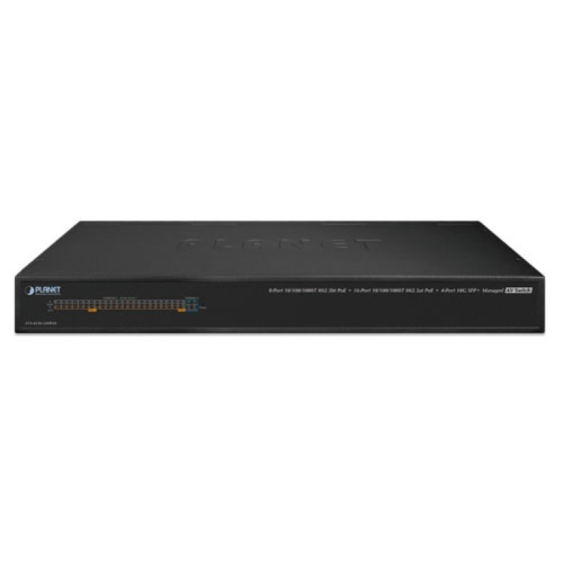 Switch AV Profesional para Integraciones Audiovisuales  8 Puertos PoE Gigabit 8023bt 16 Puertos PoE Gigabit 8023at 4 Puertos SFP 10 G Hasta 450 W de Potencia image 3