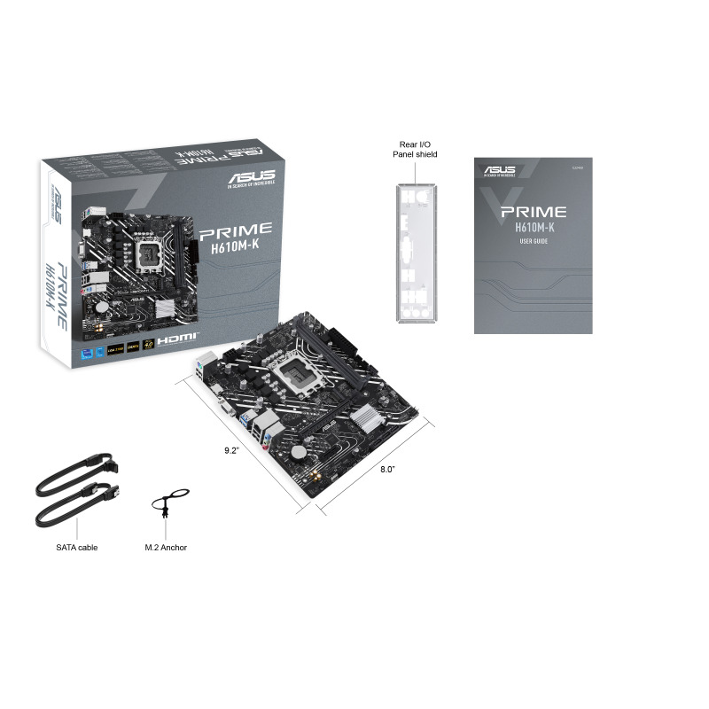 MOTHERBOARD ASUS (PRIME H610M-K) SOCKET 1700 12A,2*DDR5,HDMI,VGA,PCIE-4.0,MICRO ATX image 15