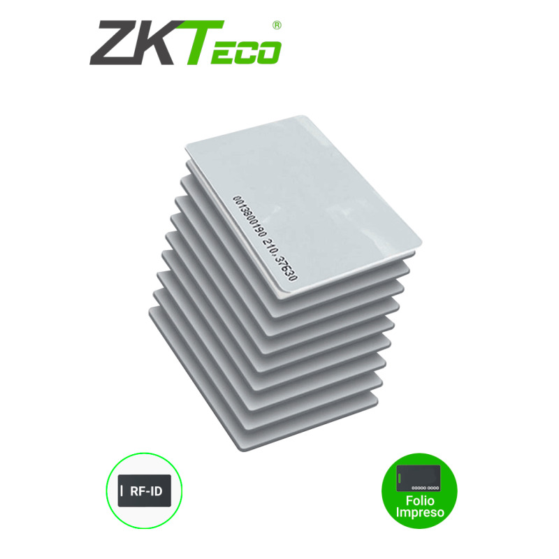 ZKTECO IDCARDN - Paquete de 10 tarjetas  ID 125 Khz / 0.88 mm De grosor / Folio impreso / Modelo A16060006