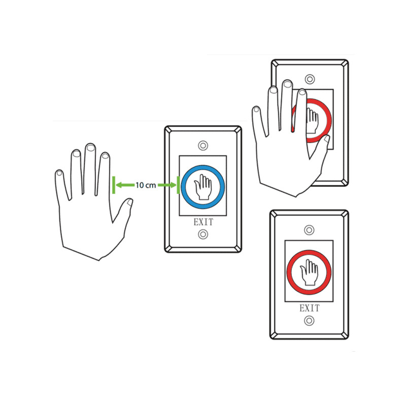 ZKTECO K11 - Botón de Salida sin Contacto / Salidas  NC y NO/ Rango de Detección hasta 10 CM  image 3